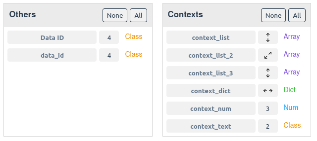 Array and dictionary columns in the data-analysis page